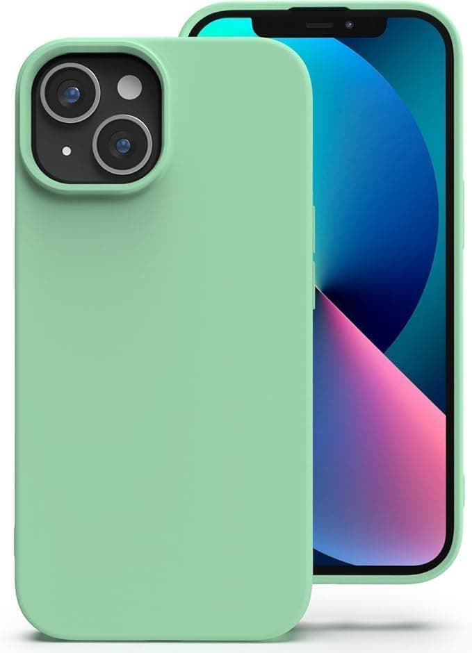 Case Cover (Compatible with iPhone 13 Mini) Case Liquid Silicone Case Full Body Protective Cover Shockproof Slim Phone Case Anti-Scratch Soft Microfiber Lining (Mint)