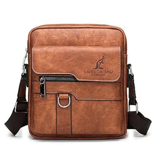 Laikedaishu Leather Cross Body Bag 21x17 cm for Men - Havan Handbag
