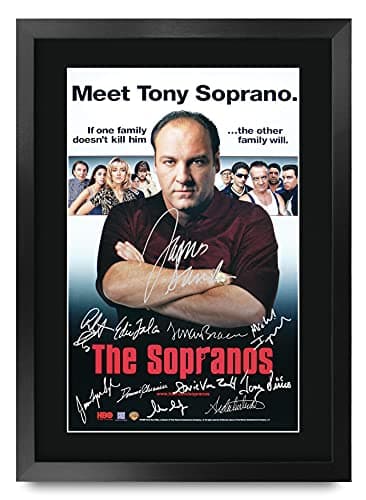 HWC Trading A3 FR The Sopranos TV Series Poster The Cast Signed Gift FRAMED A3 Printed Autograph Film Gifts Print Photo Picture Display