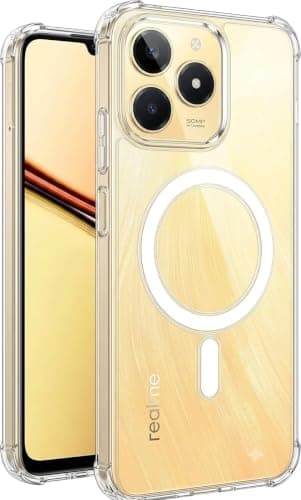 Protective Cover (Compatible With Realme C61), Magnetic Clear Case With Raised Edges, Shockproof And Slim For (Clear) Cellular phone case