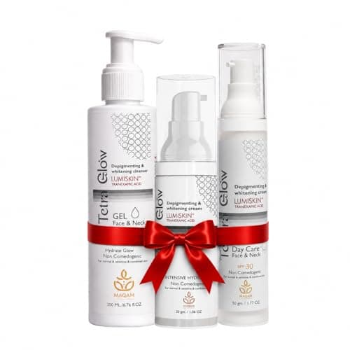 Tetra Glow Face & Neck Routine, Complete Brightening Routine: 3-step face & neck care system designed to cleanse, treat, and protect for visibly brighter Skin cleaning agent