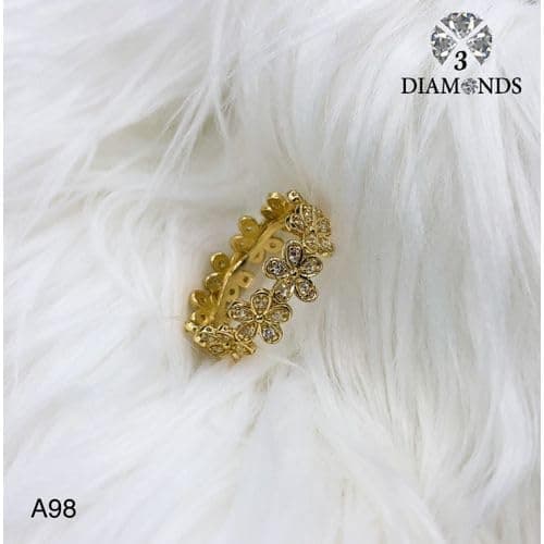 3 Diamonds 292474661778718 Band Ring for Women - Gold Plated