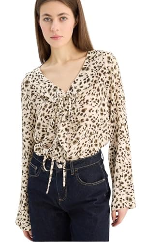 DeFacto Womens Casual Regular Fit Tipped Neck 3/4 Sleeve Woven Top Long Sleeve Shirt Shirt (pack of 1)