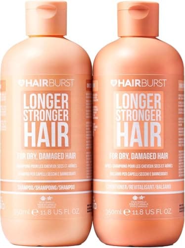 HAIR BURST Shampoo and Conditioner Set For Dry & Damaged - Moisture Locking, Breakage Reducing, Colour Protecting - Enriched with Vitamin B5, Almond Oil & Fig Extract - Silicone Free UK Made Hair cleaner conditioner