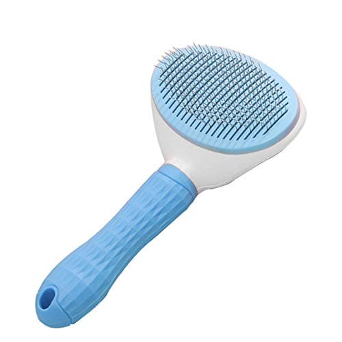 claws & tails Soft Slicker Cat Brush Dog Brush, with Self Cleaning Function, Pet Grooming Comb Gently Removes Long and Loose Undercoat Blue (Assorted Colors)