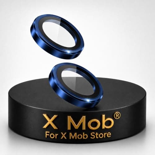X Mob Camera Lens Protector Rings Compatible with Phone Camera Lens Protector 9H Tempered Glass Aluminum Alloy Ultra-Thin Lens Screen Protector (Navy, IPhone 13)