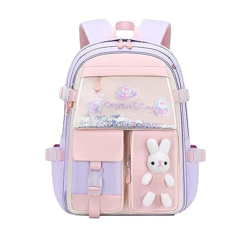 kawaii backpack girl school,Rabbit backpack school,Kawaii backpack girls schoolbag waterproof,Cute aesthetic backpack, Large capacity schoolbag