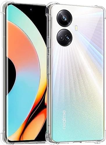 ELMO3EZZ case for OPPO Realme 10 Pro Plus 5G Clear Cover Case Soft Transparent Silicone Gel Shock Absorbent Reinforced Corner Full Camera Protection Cover For Realme 10 Pro Plus 5G Cellular phone case