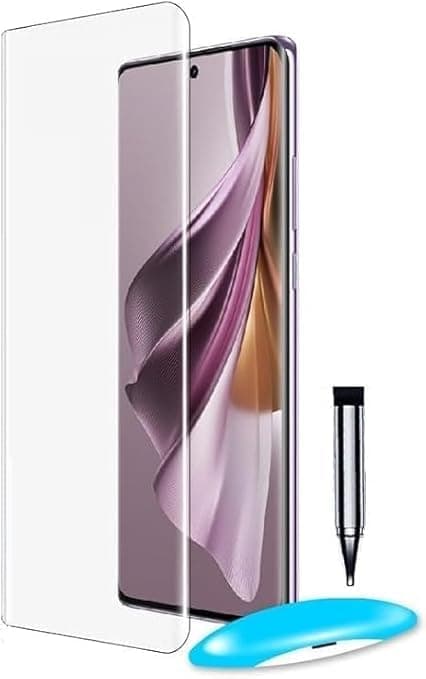 ELMO3EZZ Compatible with Oppo Find X7 Ultra Screen Protector [Liquid UV Tempered Glass] Full Screen adhesive [Sensitive Touch][Fingerprint Sensor Compatible] HD Transparent Cellular phone case