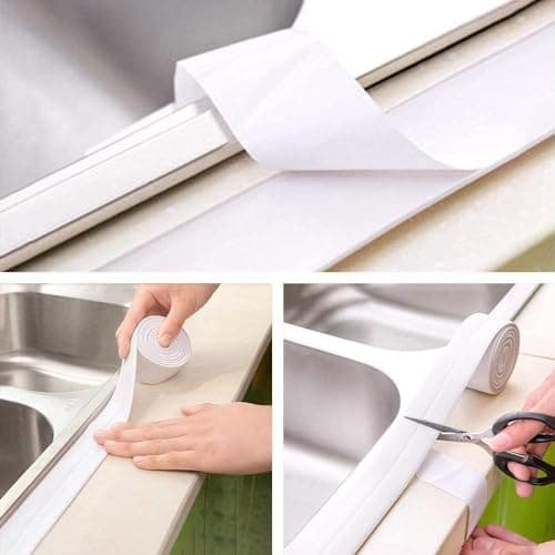 BIJOY BELL Waterproof Seal Strip (Size:3.2m x 3.8cm) - Designed to Seal Sinks, Sinks and Toilets to Prevent Water Leakage and Ensure Bacterial Safety Adhesive tapes