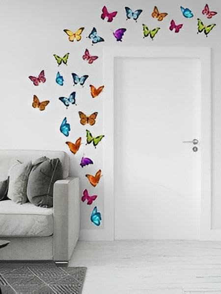 Colorful Butterflies Stickers - Brighten Up Your Living Space with Butterfly Wall Stickers High Quality, Durable, Easy to Apply, Perfect for Kids Rooms and Outdoors Multi Shapes (20) Sticker decal