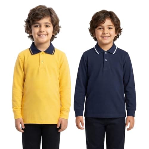 Red Circle Bundle of 2 long Sleeve Polo T-Shirt Kids YELLOW-navy 6 Outerwear