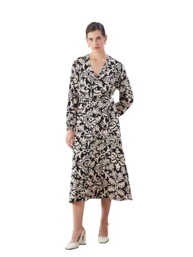 LC WAIKIKI Woman V-Neck Patterned Dress