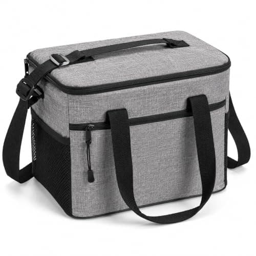 Large Insulated Thermal Grocery Bag Heavy Duty Premium Reusable Cooler Tote 18L Food Storage Carrier With Zipper Foldable Portable Shopping Travel Picnic Camping Hot Cold Lunch 35X25X20 Cm0 Cm