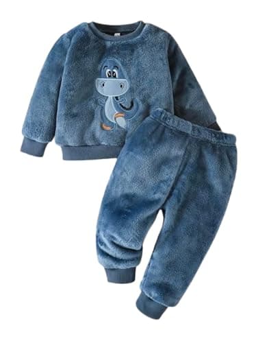 MIZAYA Kids Winter Set - Sweatshirt with Cartoon Design + Pants - Soft and Warm - Tring Fur for Boys and Girls Coordinated outfit