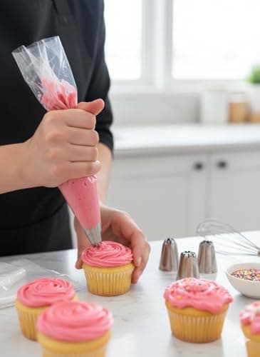 Generic 13-Piece Pastry Decorating Set with 12 Stainless Steel Nozzles and Reusable Piping Bag for Cupcakes, Cakes, Cookies. Piping tip