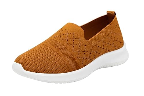 Romba Sport Womens Womens Girls Athletic Mesh Slip On Casual Sneakers - Medical Brushing - Lightweight Flexible Sole - Slip On Walking Shoes for Everyday Use