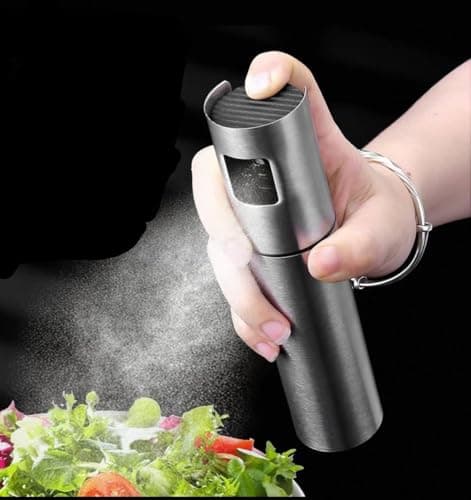 Generic Oil Sprayer Bottle, Stainless Steel Exterior with Glass Inner Container, 300ml, for Frying, Grilling, Salads and Oven Use, .rom