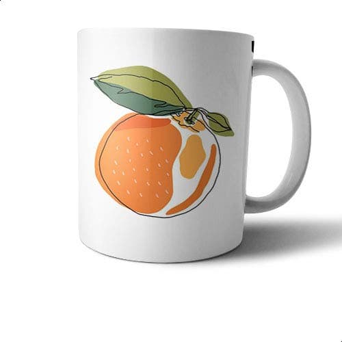 Ceramic Orange Print Mug - Multi Color Drinking cup