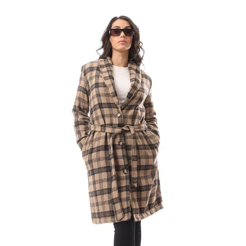Andora Womens Patterned Comfy 36W24W30304 Wool Coat