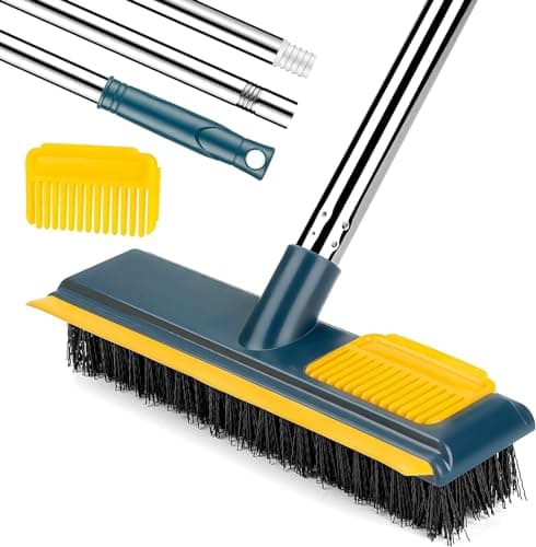 AIRSEE 2 in 1 Floor Cleaner Retractable Scrub Brush for Bathroom Kitchen with Mini Comb Floor Clean