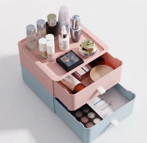 Plastic Makeup Organizer and Pen Holder for Desk and Vanity 18x20cm Caddy