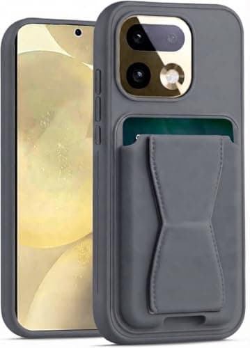 Leather Wallet Case (Compatible with Realme 16 Pro Plus) With TPU Frame, Shockproof Protective Phone Case with Card Holder Stand (Dark Gray) Cellular phone case