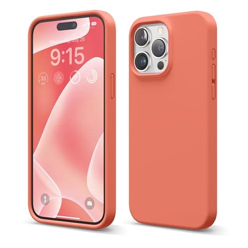elago Compatible with iPhone 15 Pro Max, Liquid Silicone Full Body Protective Case, Shockproof Soft Microfiber Lining Anti-Scratch 6.7 inch (Pink Poulo) Cellular phone case
