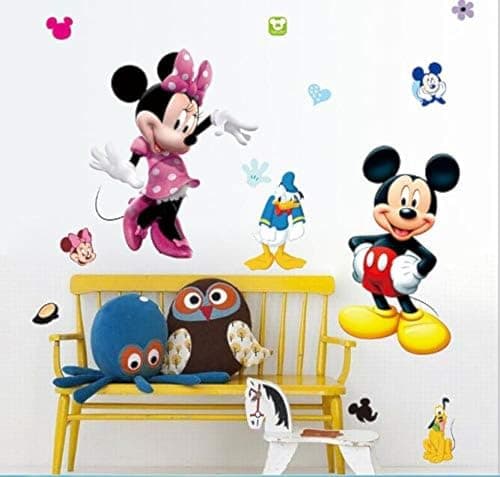 Mickey & Minnie Mouse Wall Sticker Boys Girls Kids Room Decor Mural Art Decals