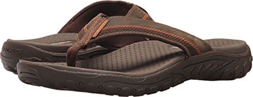 Skechers Men's Reggae Cobano Flip Flops, Brown Leather, 43 EU Sandal