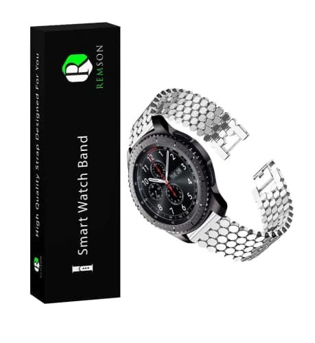 Samsung Galaxy Gear S3 Remson Honeycomb Belt Stainless Steel Strap 22mm - Silver / RM-0512 Watch band