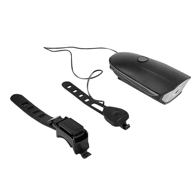 KaberTrade USB Rechargeable Bicycle Headlight with Multiple Sounds, Waterproof LED Light with Adjustable Brightness, Built-in Horn (USB Charging, Code:10067)