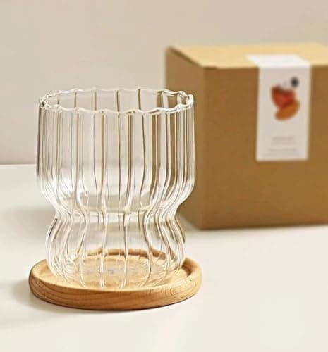 Pyrex Thermal Glass Cup Vertical Heat Resistant Coffee Cup Thin Milk Coffee Cup Straight Fire Old Water Cup Juice Cup (315ml) Drinking cup