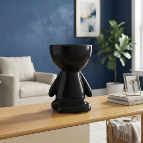 Humanoid Ceramic Plant Pot Square Succulent Planter for Home Office Decor