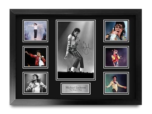 HWC Trading FR A2 Michael Jackson Gifts Printed Signed Autograph Picture for Music Memorabilia Fans - A2 Framed