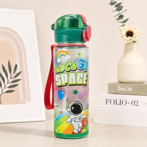 Generic Water bottle, Straw and safety lock, Food-safe acrylic material, 650ml capacity, Available in multiple colors, .ri