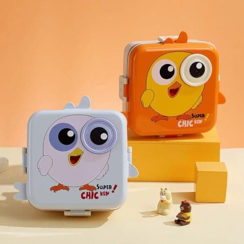 Generic Lunchbox with 3 compartments, Includes a spoon, Features a round sauce container with a lid that has 4 secure clips,Made of safe and hygienic PP5 plastic, Available in multiple colors .db