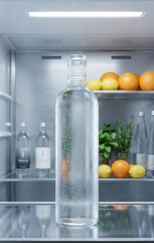 Generic Water bottle with a glass and silicone lid, Water and juice bottle, Pure glass material,1 liter capacity .nin