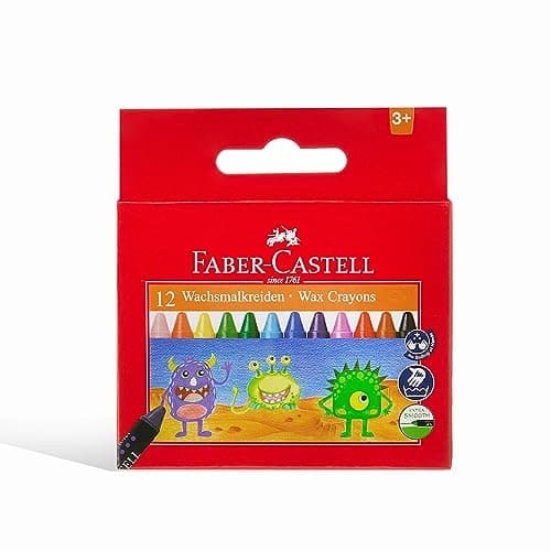 Faber-Castell Wax Crayons, Set of 12, Assorted Colours Writing instrument