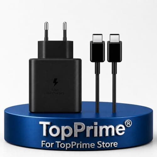 TopPrime Original Dual Charger (for Mobile Phones (45W) Certified with Type-C to C Cable (Black)