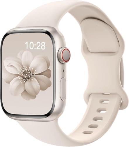 Sport Silicone Band (Compatible with Apple Watch Bands 40mm 38mm 41mm 42mm Women Men,Soft Wristband Waterproof Replacement Bands Series 11 10 9 8 7 6 5 4 3 2 1 SE Ultra