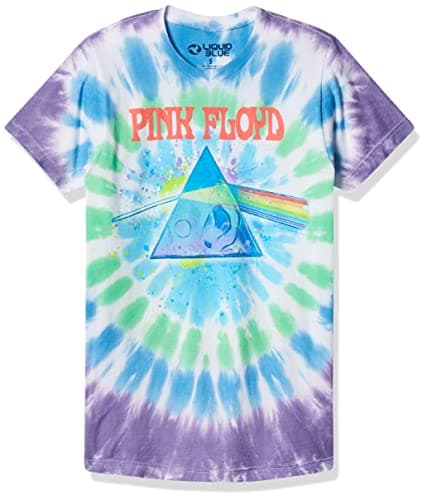 Liquid Blue Men's Pink Floyd Dark Side Oil Paint Tie Dye Short Sleeve T-Shirt