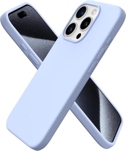 ELMO3EZZ Compatible with iPhone 15 Pro Case 6.1", Liquid Silicone 3 Layers Full Covered Soft Gel Rubber Cover, Shockproof Protective Slim Phone Case with Anti-Scratch Microfiber (Babe Blue) Cellular phone case