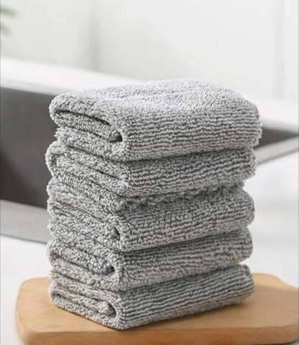 Generic Microfiber Cleaning Pads, Gray, 25 x 25 cm, Pack of 10, .sew Towel