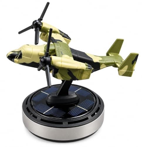 USHOP | Solar Powered Flying Car Diffuser, Car Air Freshener Rotating | Rotating Solar Base, Car Home Air Freshener, Realistic Airplane Design, Essential Oils, Easy Installation Area deodorizer