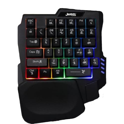 K601 35 Keys One-Handed Gaming Membrane Keyboard Ergonomic One Hand Keypad Keyboard for Laptop Desktop PC Computer PUBG