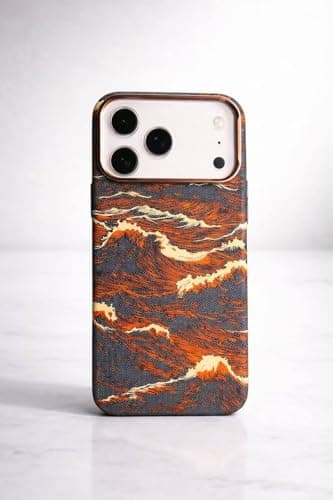 Ecosystem Case For iPhone 17 Pro, Aramid Fiber Woven Cover Compatible with Magnetic Wireless charger,1500D Fiber Textures, Slim Fit,Luminous effect, Exceptional Cover 17 Pro (Wave Brown) Cellular phone case