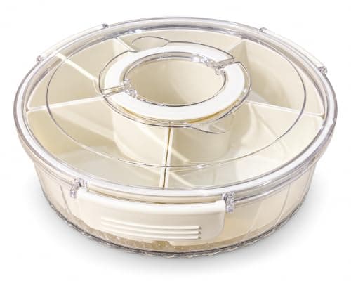 Al-Kholoud Ek 4764 Acrylic Snack Container 6 Sections Divided Tray for Organized Snacking Home