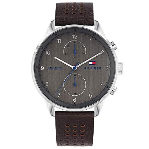 Tommy Hilfiger Men's Multi dial Quartz Watch with Leather Strap 1791579, Brown, Strap
