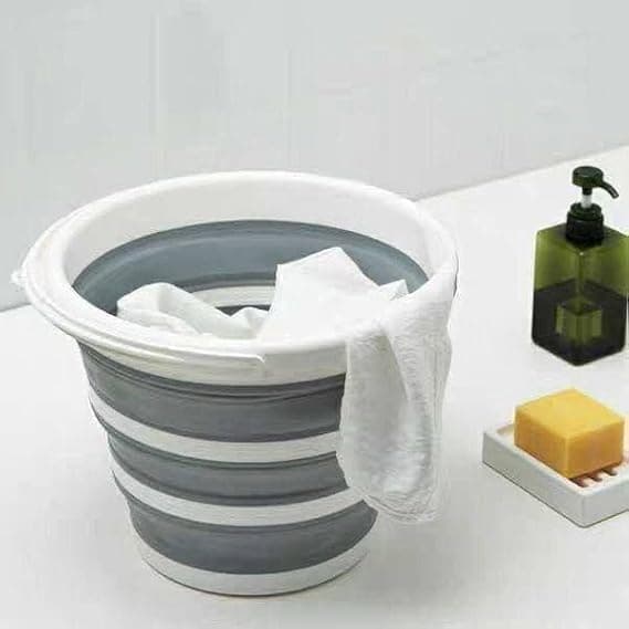 12L Jumbo Silicone Bucket Foldable Space Saving Lightweight Durable Home Picnic Bucket hw